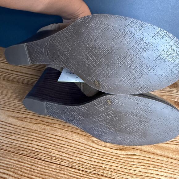 Lucky Brand Waterproof Leather Suede Wedge Yimina Ankle Boot Booties Sz 10 Green - Picture 14 of 16